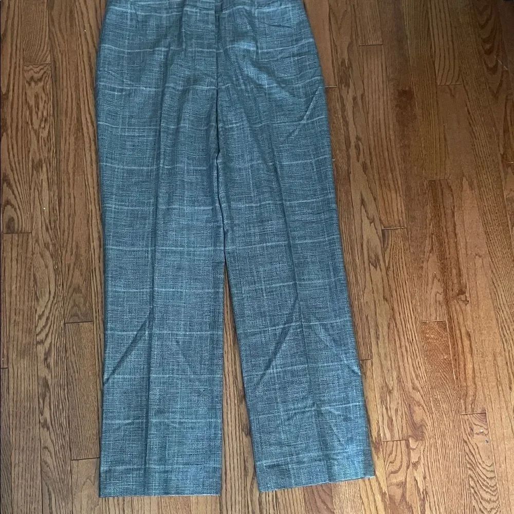Lafayette 148 New York Gray Plaid Trousers Sz 12